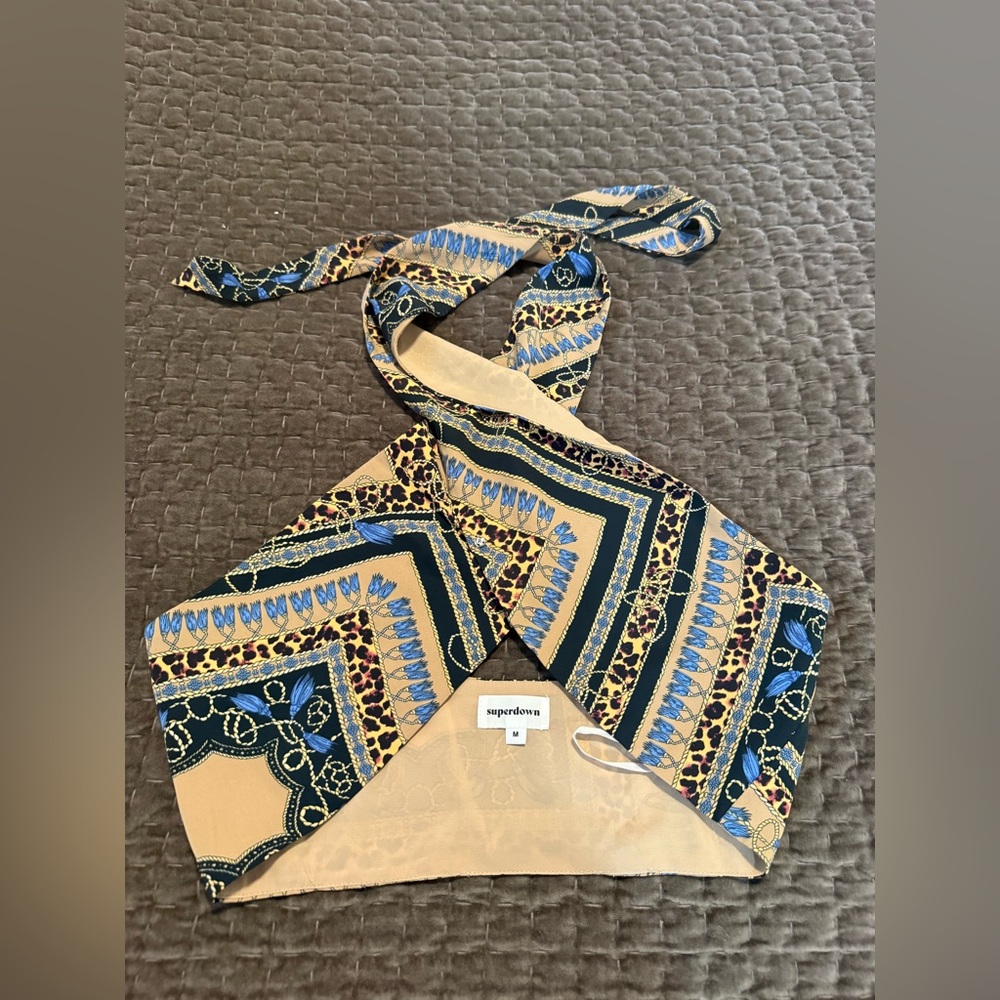 Superdown Multicolor Patterned Crop Top - image 1